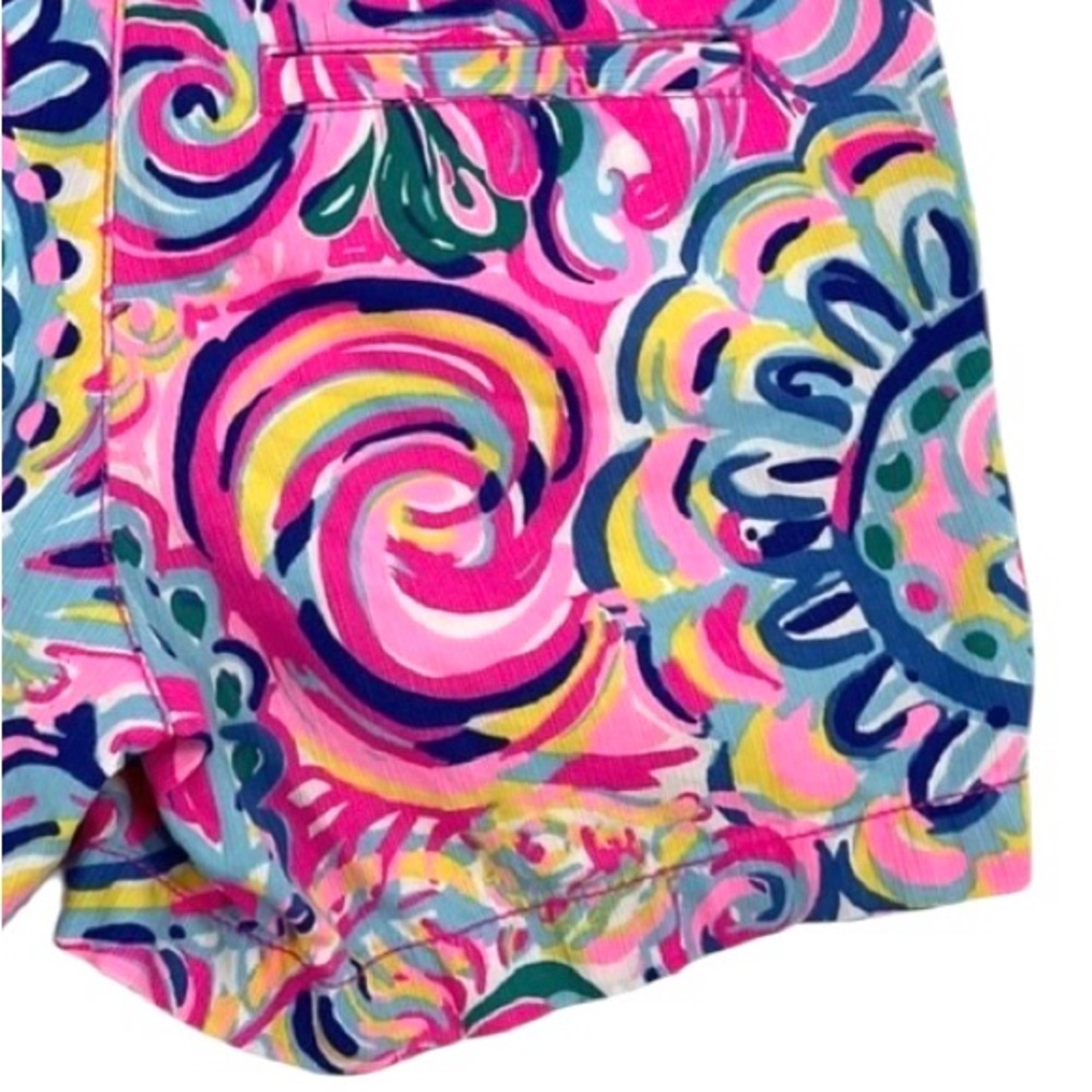 Lilly Pulitzer sz 4 Vibrant Pink & Blue floral Callahan Shorts w 4 1/2” inseam - Picture 13 of 16